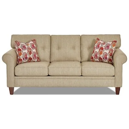 Casual Sofa with Button Tufted Back Cushions